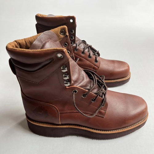 Lake of the Woods Vintage Work Boots Mens 9 D Brown Leather Lace Up USA Made - 第 1/11 張圖片