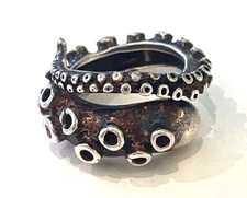 Oxidized Silver Snake Wrap Ring Size 6.5