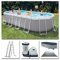 Intex Prism Frame Oval Pool Swimming Pool 503X274X122 Cm Schwimmbad Filterpumpe