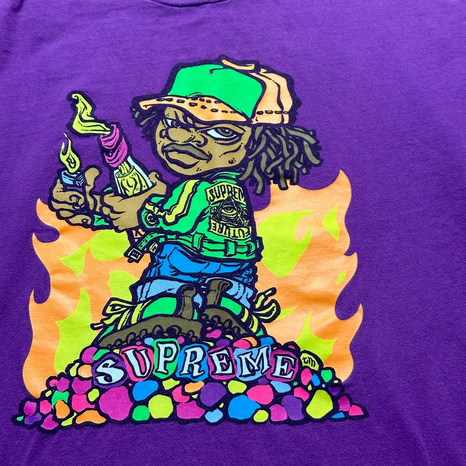 Supreme Molotov Kid T Shirt No Future Graphic Homme M Violet USA Presrétréci
