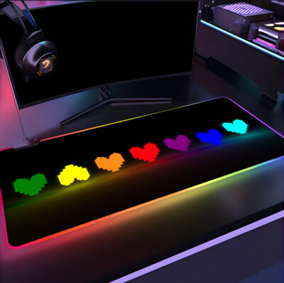 Undertale RGB XXL Mouse Pad - Light Up Your Desk w/ Frisk, Sans & Papyrus desk m