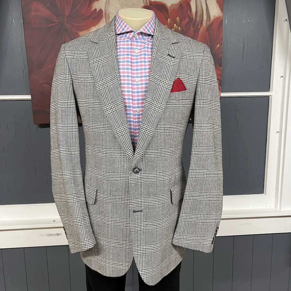 Abrigo Blazer Chaqueta Deportivo de Lana de Seda Nordstrom De Colección Para Hombres 43 Extra Largo A Cuadros Foto 2 de 4