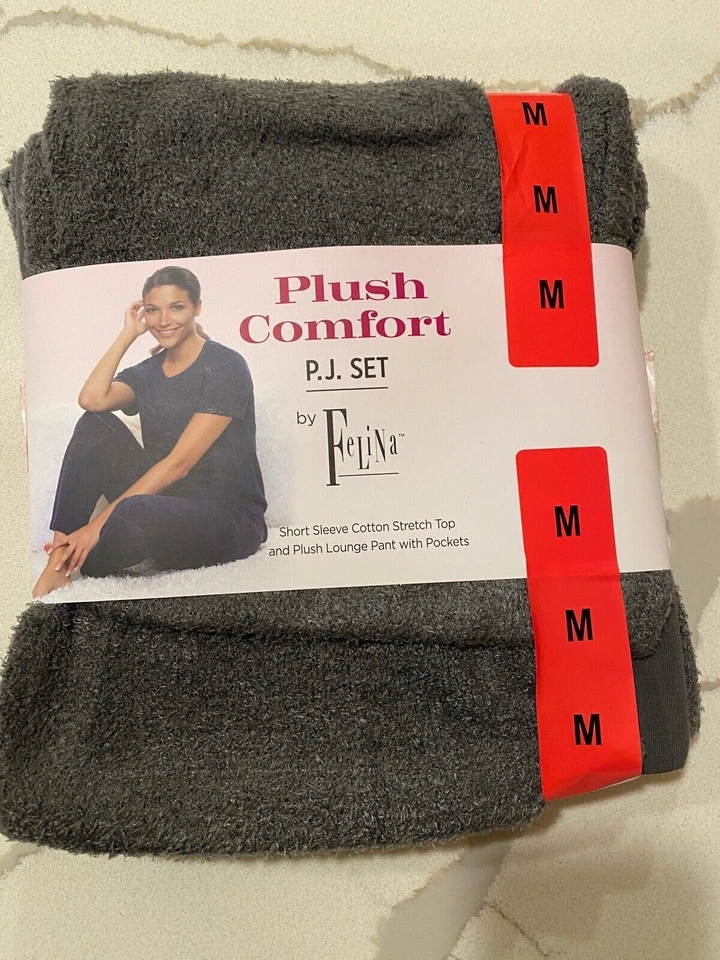 Juego de pijama cómodo de felpa Felina para mujer, M Foto 4 de 4