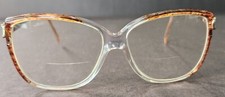 Vintage Authentic Gucci Women's Oversized Eyeglass Frames Clear and Brown Italy