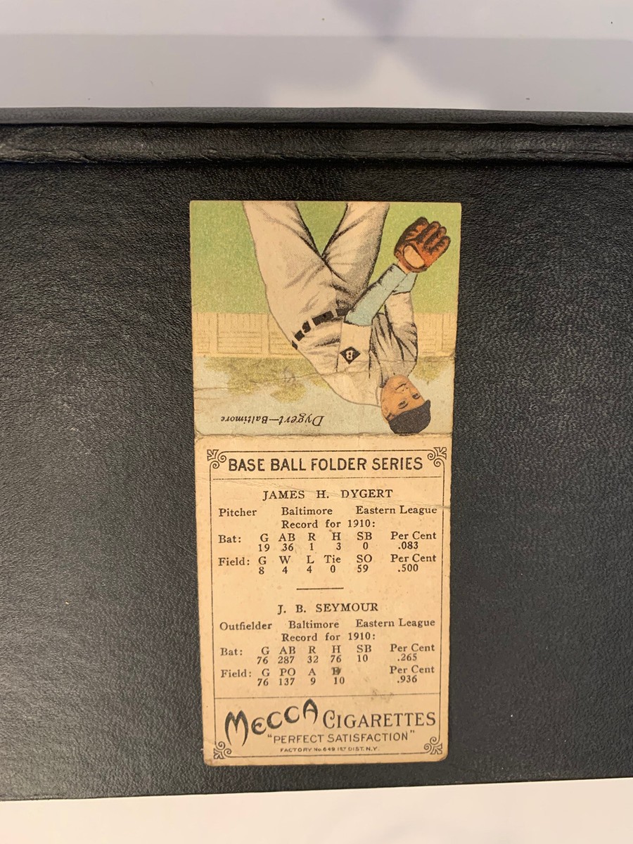 1911 T201 Mecca Cigarettes Baseball Folder Series Seymour/Dygert Card SGC VG