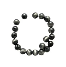 925 Sterling Silver “Navajo Style” 7mm Pearl Seamless Loose Beads Lot of 20 Bead