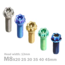 M8x20/25/30/35/40/45/50mm Titanium Screws Motorcycle flange inner plum Bolts
