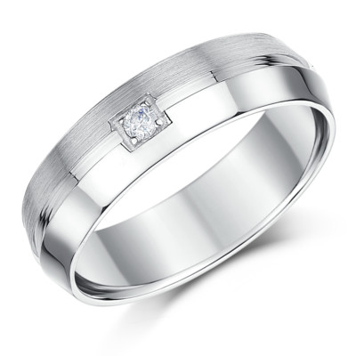 9ct White Gold Comfort Fit Court Wedding Ring - Hallmarked, All Sizes & Widths