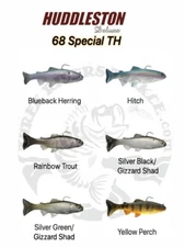 Huddleston Deluxe 68 Special Top Hook Swimbaits - Choose Pattern / Rate of Fall