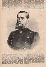 General Vogel von Falckenstein HOLZSTICH von 1871 Deutsch-Französischen Krieg