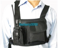 Nylon Adjustable Hands-Free Handset Radio Walkie Talkie Shoulder Bag Accessory