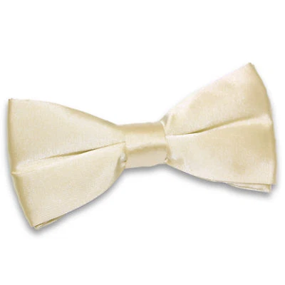 Champagne Mens Bow Tie Satin Plain Solid Wedding Pre-Tied Bowtie by DQT