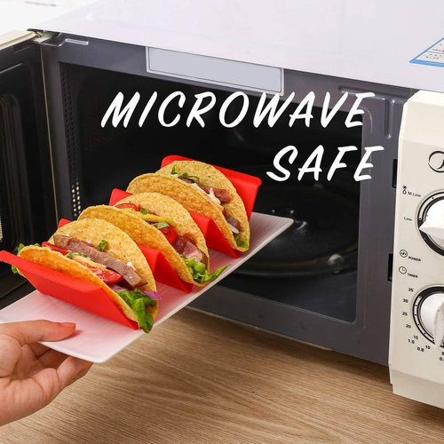 "6-Pack Colorful Taco Holder Stands - Premium Large Tray Plates" - Picture 5 of 7