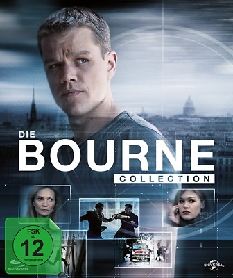 BOURNE COLLECTION 1-4 + BONUS DVD (LIMITED EDITION) 5 BLU-RAY NEU 