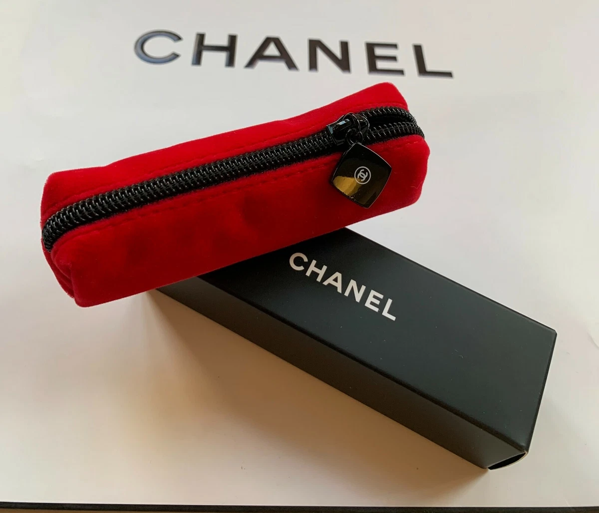 CHANEL Beauty RED Flannel Lipstick Bag