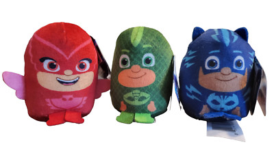 Just Play Set of 3 Plush Podpals 3'' - New - PJ Masks 