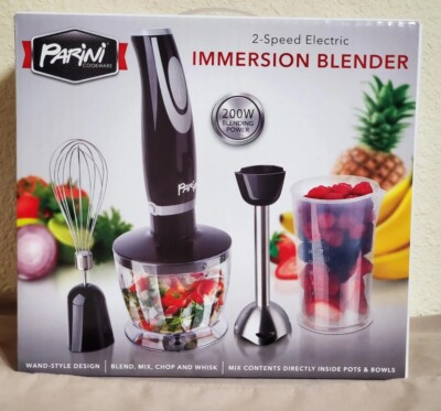 2-Speed Electric Immersion Blender   With Attachments   By Parini Cookware