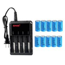 Ultrafire 16340 Battery 1800mAh 3.7V Rechargeable RCR123A Cell Charger Lot