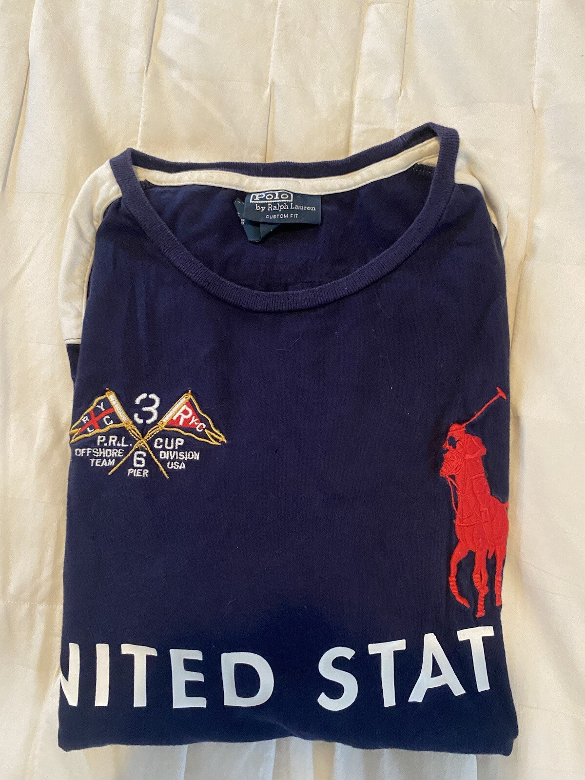 PONY Polo Ralph Lauren T Shirt M M Uomo Grande Manica Corta Casual