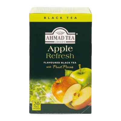 Ahmad Tea Apple Refresh Black Tea Bags Naturally Caffeinated Sugar Free  20 Ct