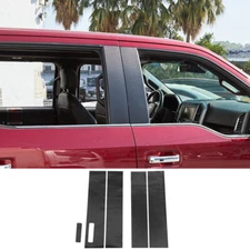 Carbon fiber Door Window Pillar Post Center Cover Decoration for Ford F150 2015+