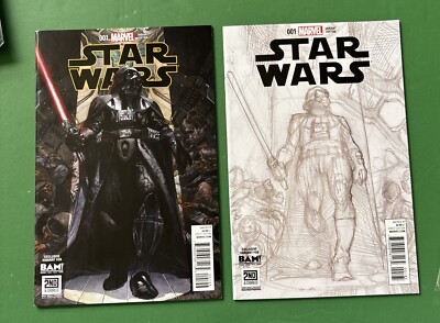 Star Wars #1- BAM Exclusive Darth Vader Variant & Sketch Simone Bianchi  2015