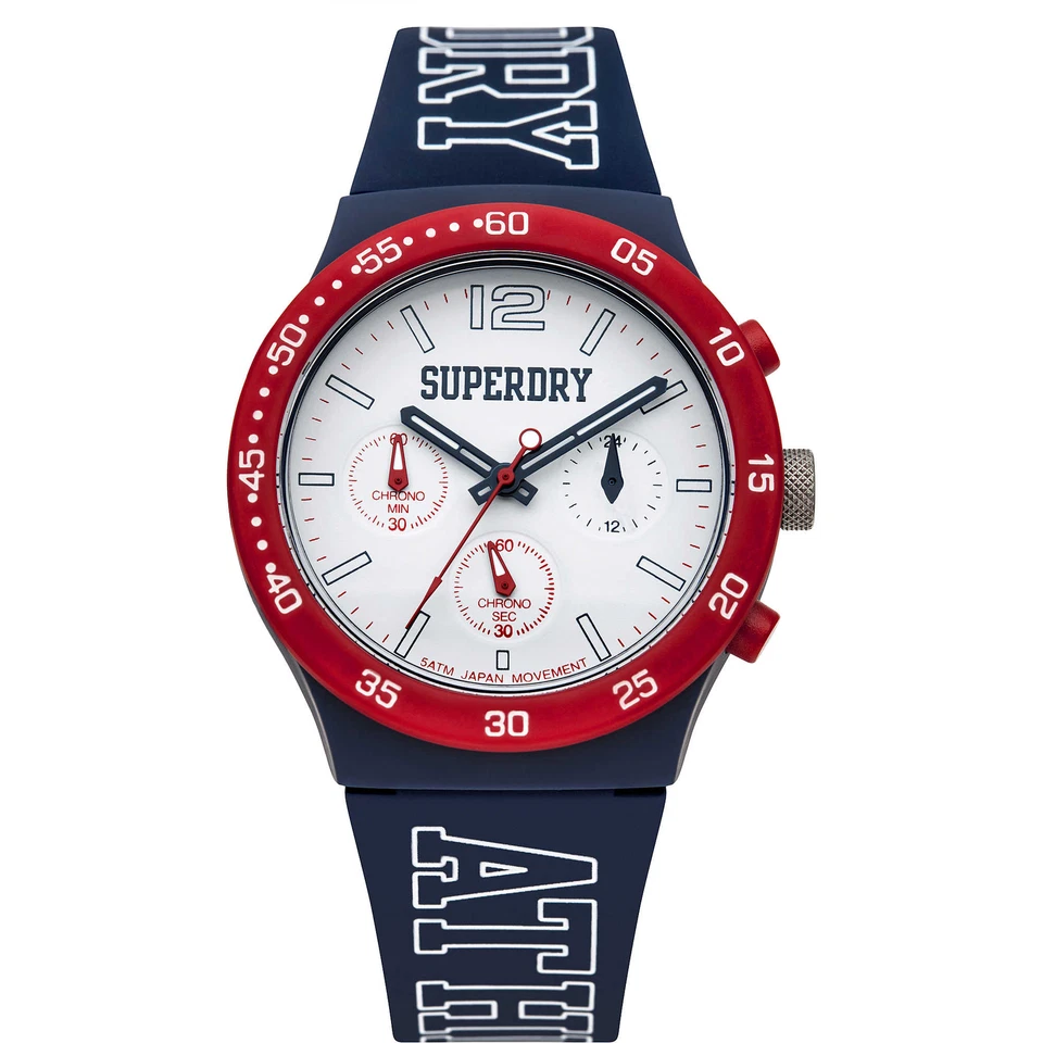 Reloj Unisex SUPERDRY URBAN ATHLETICS SYG205 Cronógrafo Silicona Negro Azul Naranja Foto 4 de 4