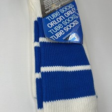VTG 80s Ridgeview Socks 9-11 Blue Tube 20" Striped Football 90s Basketball USA.