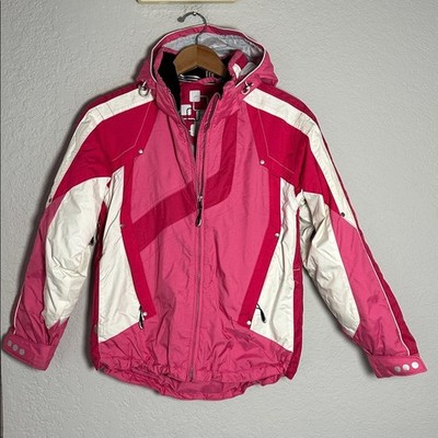 Obermeyer Pink White Ski Jacket Snow Insulated Waterproof Snowboard 14 Junior XS