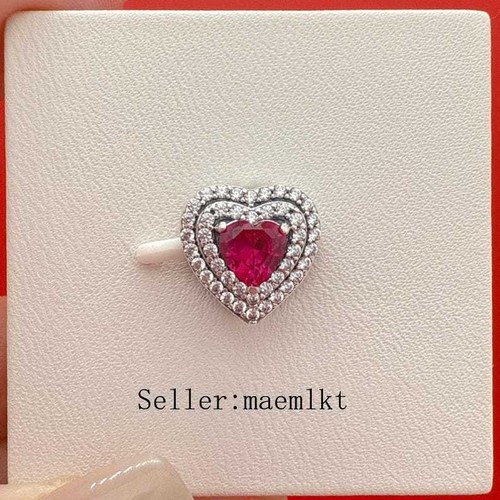 New 925 Sterling Silver Sparkling Leveled Hearts Charm For Bracelet 799218c02