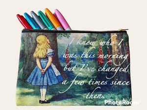 Alice in Wonderland Vintage Makeup/Pencil Pouch