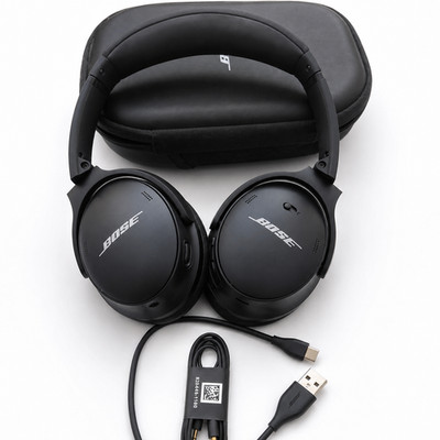 Bose QuietComfort 45 QC45 ANC Bluetooth Over-Ear Kopfhörer Schwarz + Etui