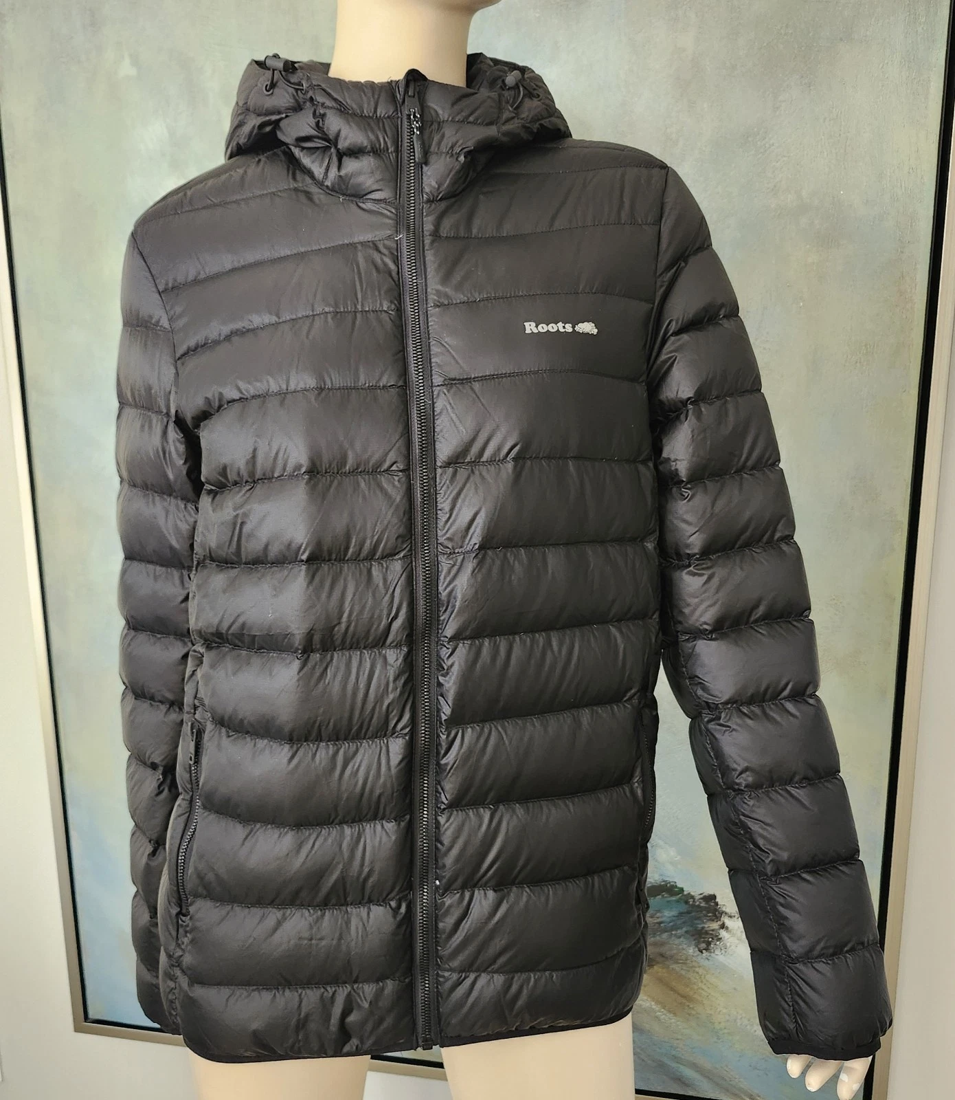ROOTS Down Packable Jacket in black, recycled nylon/duck down fill Size XS
Opens in a new window or 