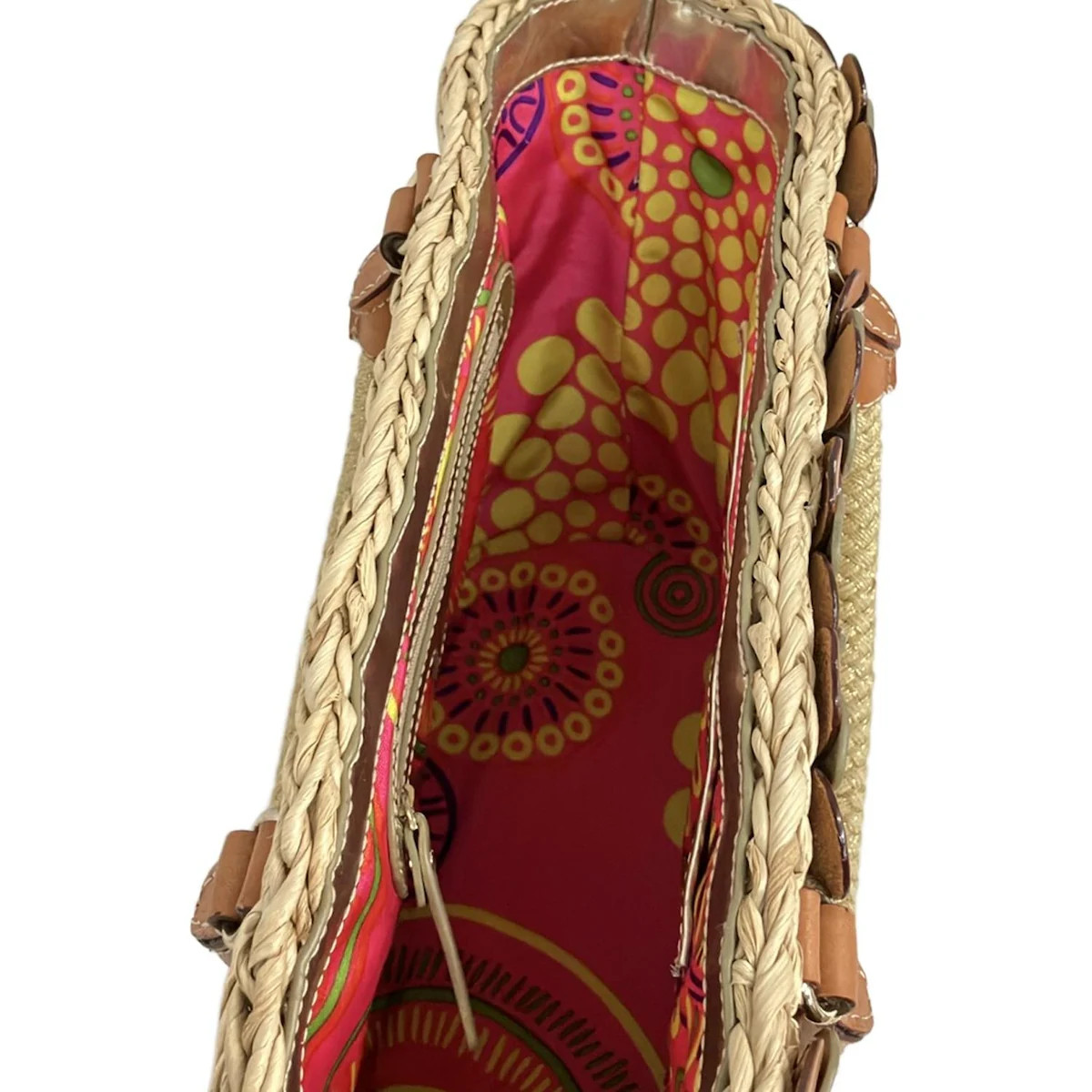 Kate spade - PXRU0802 Beige Gold Brown Straw Leather Tote Bag thumbnail 6