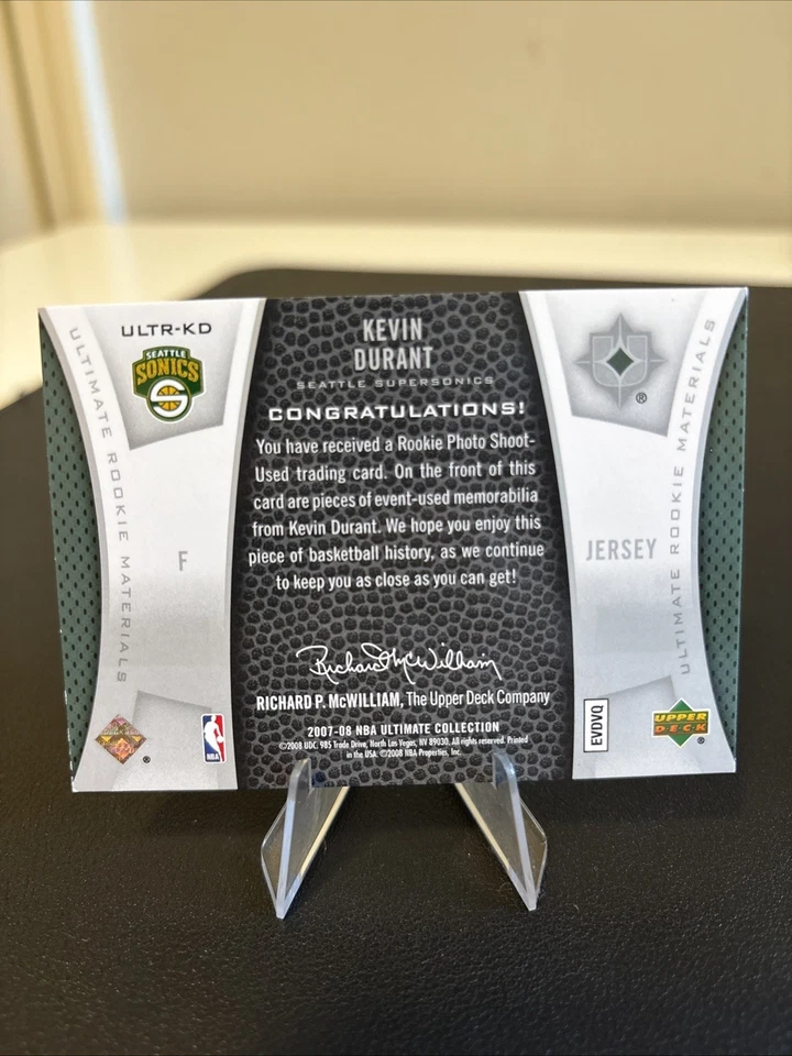 2007-08 Ultimate Collection - Ultimate Rookie Materials Kevin Durant #ULTR-KD - Image 2 of 2