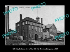 OLD POSTCARD SIZE PHOTO OF TELL CITY INDIANA VIEW OF TELL CITY BREWERY c1910