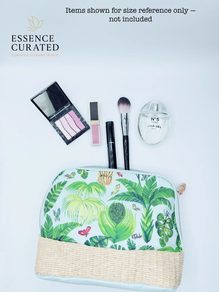 2 x Bolsas de Cosméticos Ecológicas Estee Lauder Estampado Tropical 28x10x25cm Base Tejida Nuevas Foto 2 de 4