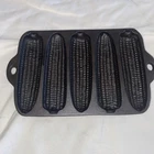 RESTORED Unmarked Wagner Cast Iron 5 Cornbread Corn Stick Pan  RARE HTF SEASONED
