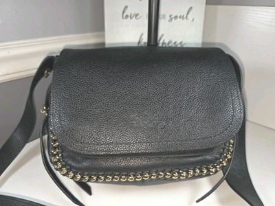 Coach Dakota 21 Flap Crossbody Bag Purse in Black pebbled leather