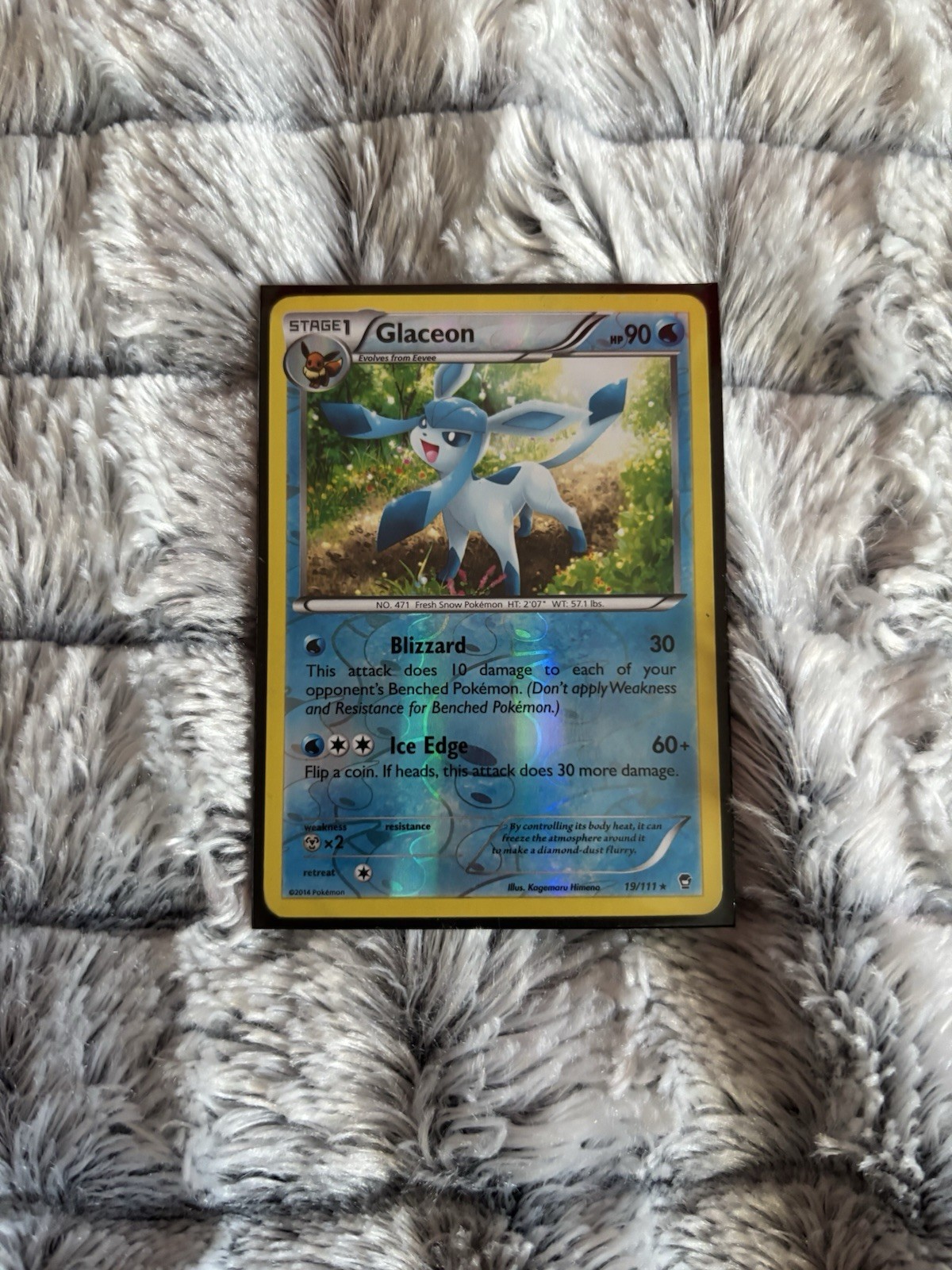 Glaceon XY Furious Fists 19/111 Reverse Holo Rare Pokemon, LP