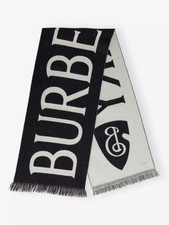 Sciarpa Burberry uomo calcio logo - lana intarsiata