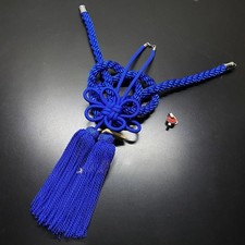 2pcs Jdm Jp Cayears Produce Blue Kintsuna Rope Luxury Fusa Kiku Knot Car Charms 2pcs Jdm Jp Cayears Produce Blue Kintsuna Rope Luxury Fusa Kiku Knot Car Charms