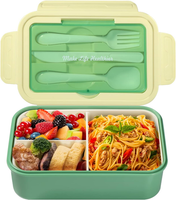 Lunchbox Brotdose Mit Besteck Erwachsene Kinder 1400ML Bento Box Mit FäChern FüR