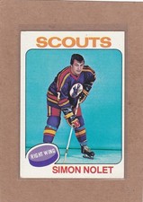 1975-76 TOPPS HOCKEY SIMON NOLET #220 SCOUTS EX+ *A47454
