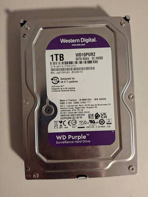 Western Digital WD Purple 1TB Surveillance HDD WD10PURZ (New / Never Used)