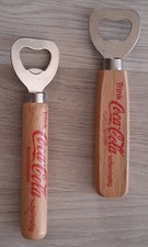 2  Coca-Cola Flaschen&ouml;ffner Kapselheber mit Holzgriff