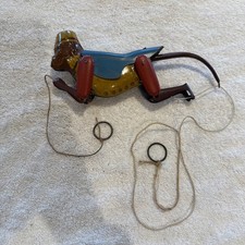 Vintage Tin Lithograph Climbing Monkey Toy String Operated USA All Original Work