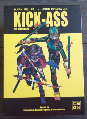 Brettspiel Kick-Ass the board game englisch vollständig gesleeved komplett Cmon