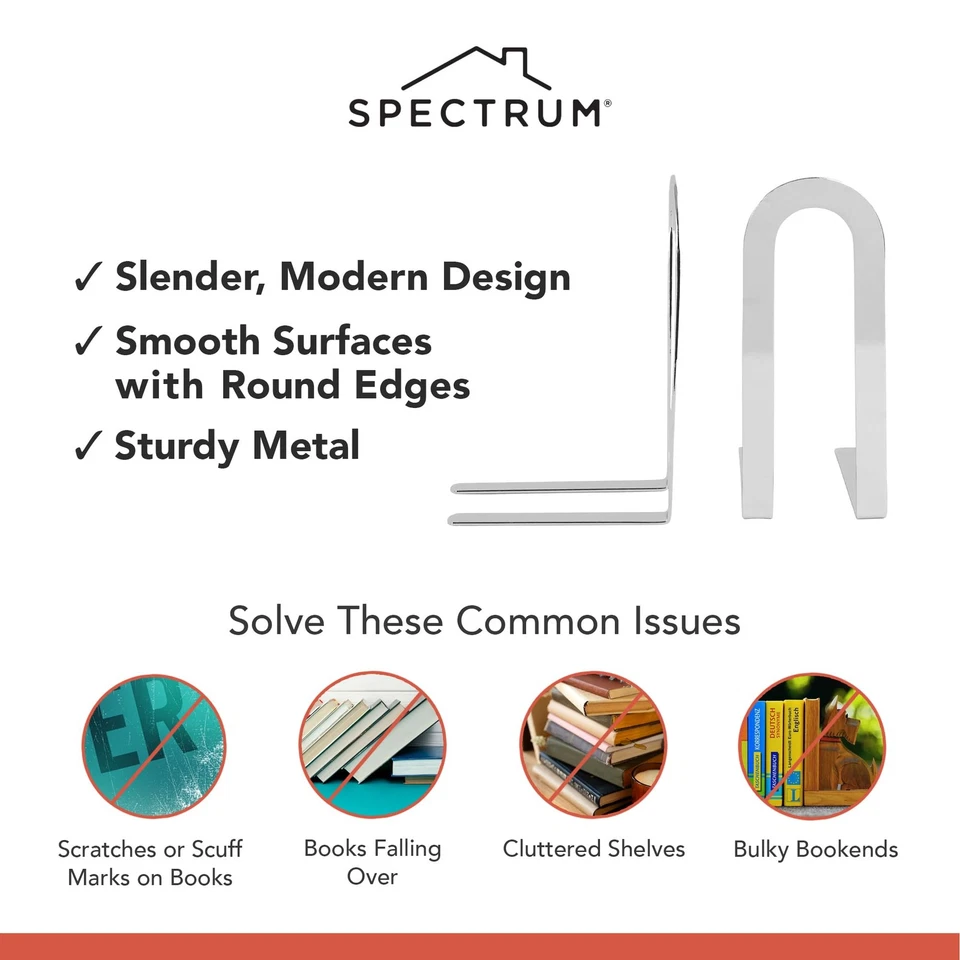 Spectrum Diversified Elements Bookends, Set of 2, Minimalist Book Stand for - Image 3 of 4