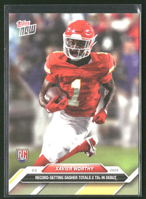 Xavier Worthy RC 2024 Topps Now Kansas City Chiefs
